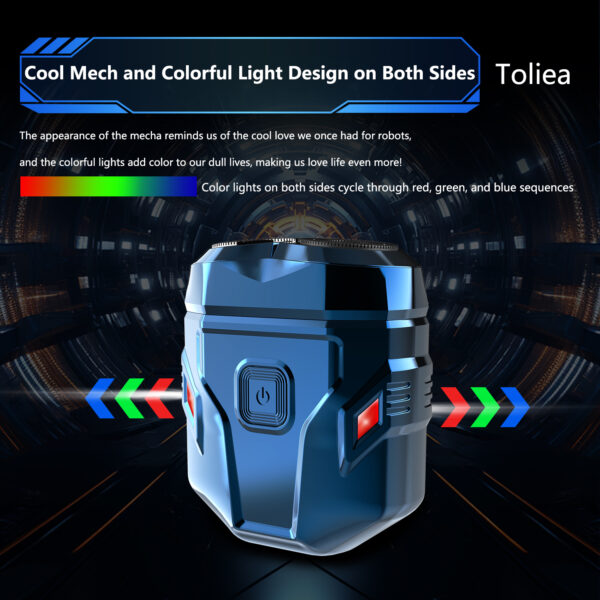 Toliea TL-G7 Mini Portable Men's Electric Shaver, lPX7 Waterproof Wet & Dry with LED Display Removable Shaver Head Rechargeable Type-C Port - Image 6