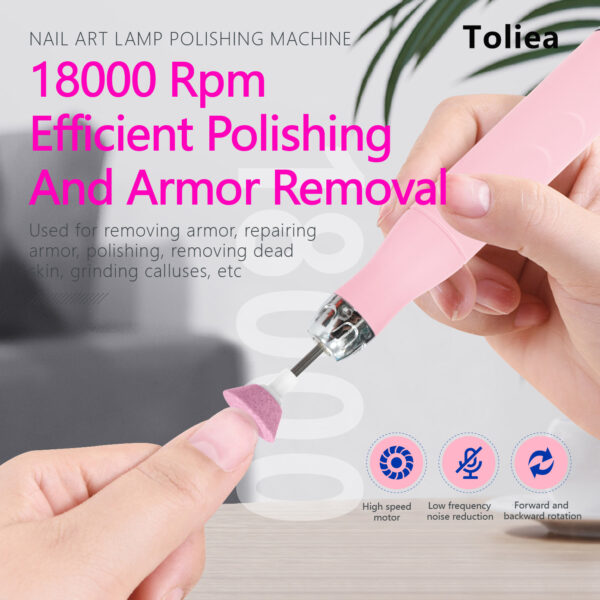 Toliea TL-A3  Electric Nail Drill Machine Rechargeable 18000RPM Efile for Acrylic Nail.Portable Nail File Manicure Crystal foot callus remover - Image 2