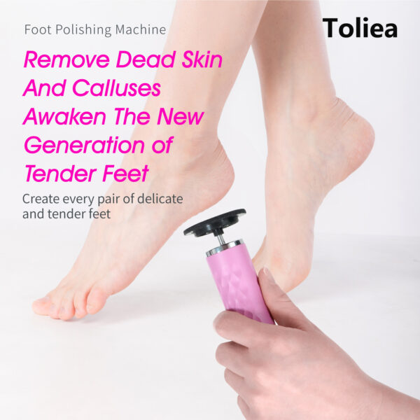 Toliea TL-A5 Electric Foot File, Adjustable Rotary Electric Foot Dead Cell Remover,Foot Care Tool Manicure Cutics Salon Nail Pink - Image 3