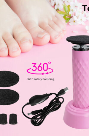 Toliea TL-A5 Electric Foot File, Adjustable Rotary Electric Foot Dead Cell Remover,Foot Care Tool Manicure Cutics Salon Nail Pink