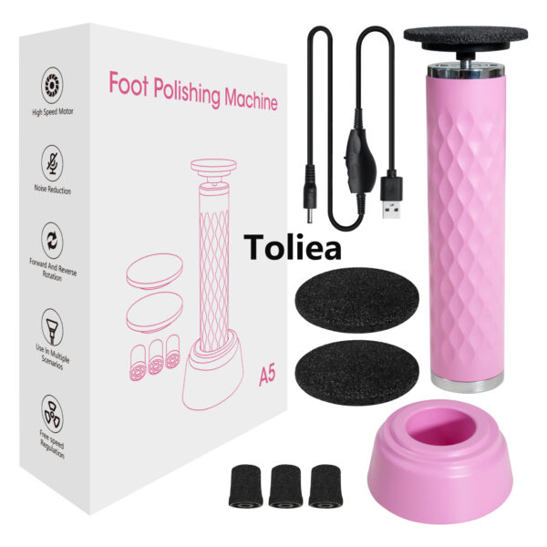 Toliea TL-A5 Electric Foot File, Adjustable Rotary Electric Foot Dead Cell Remover,Foot Care Tool Manicure Cutics Salon Nail Pink - Image 7
